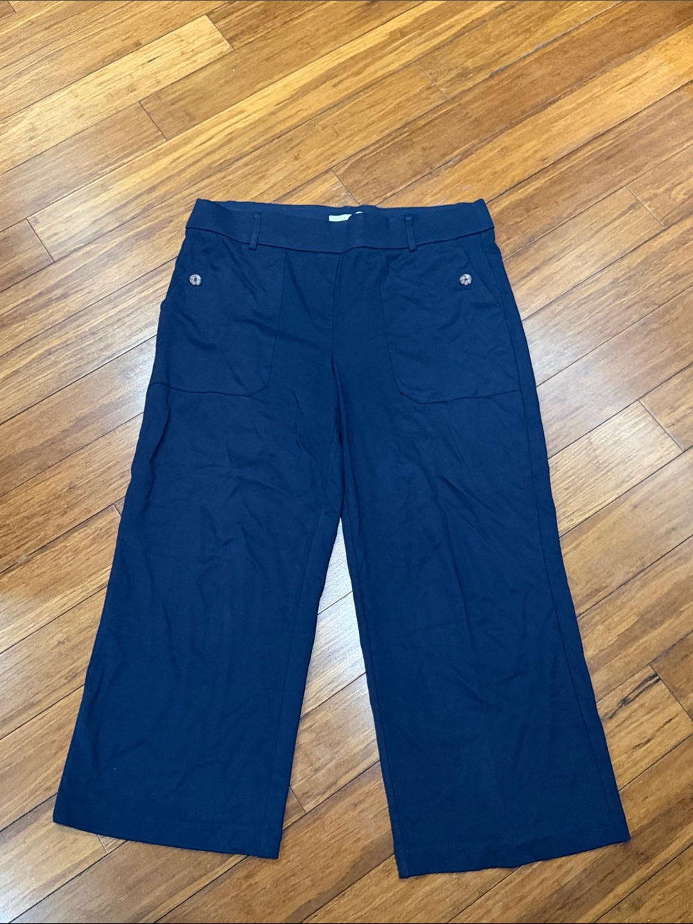 Jules & Leopold Navy Wide-Leg Crop Pants Xl